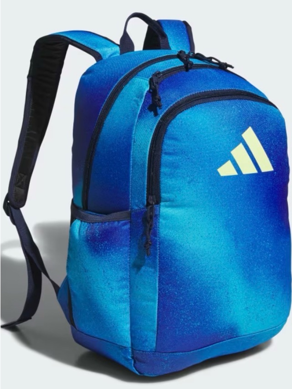 adidas Blue Ombre Backpack with Yellow Logo - Men's School & Sport Pack